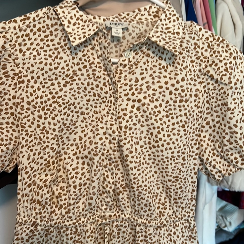 JCrew..Dress. Cuteness animal print ready for fall